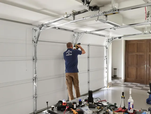 Chino Garage Door Repair certified technician performing precision garage door repair in Chino