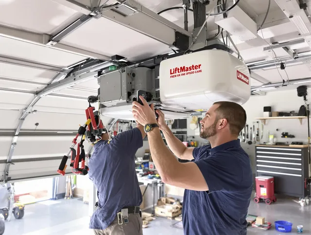 Chino Garage Door Repair technician performing advanced diagnostics on garage opener in Chino