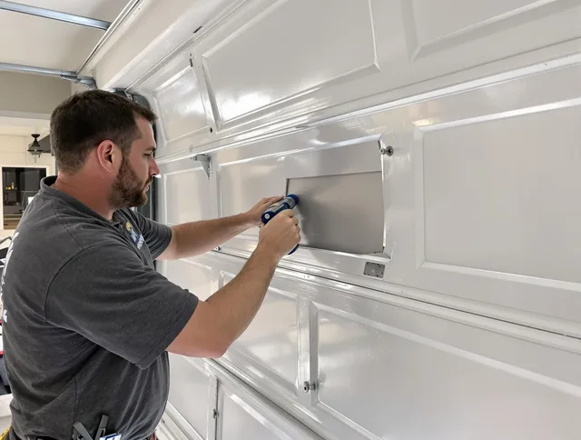 Garage door panel repair by Chino Garage Door Repair in Chino