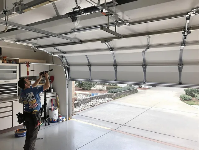Garage door track repair service by Chino Garage Door Repair in Chino